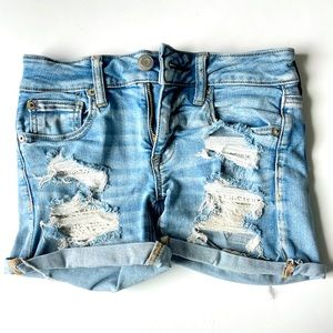 American Eagle Lace Jean Shorts
